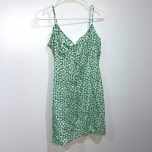 Ditsy Floral Green Sun Dress